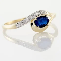 Bague Sagesse Or Jaune Saphir Et Diamant