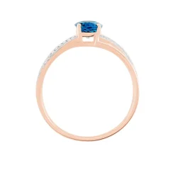 Bague Sare Or Rose Topaze Et Oxyde De Zirconium