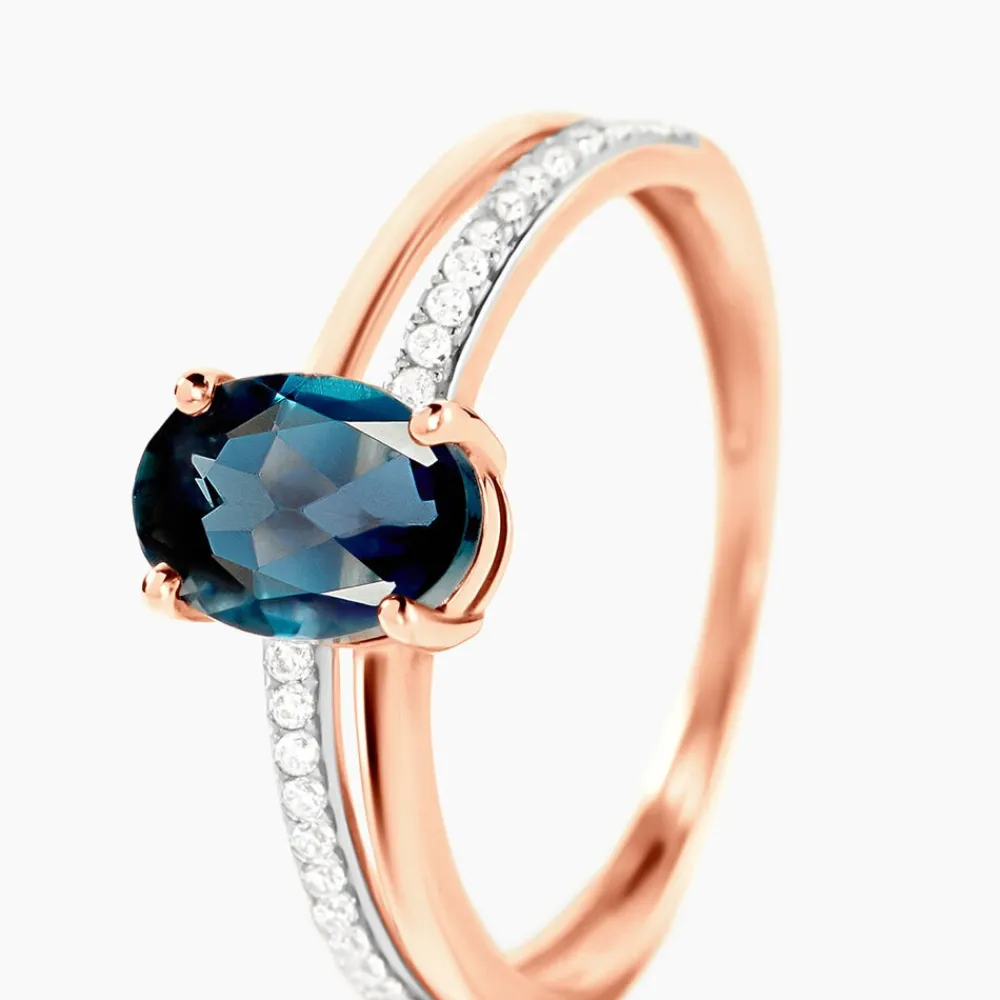 Bague Sarika Or Rose Topaze Et Oxyde De Zirconium|Marc Orian Online