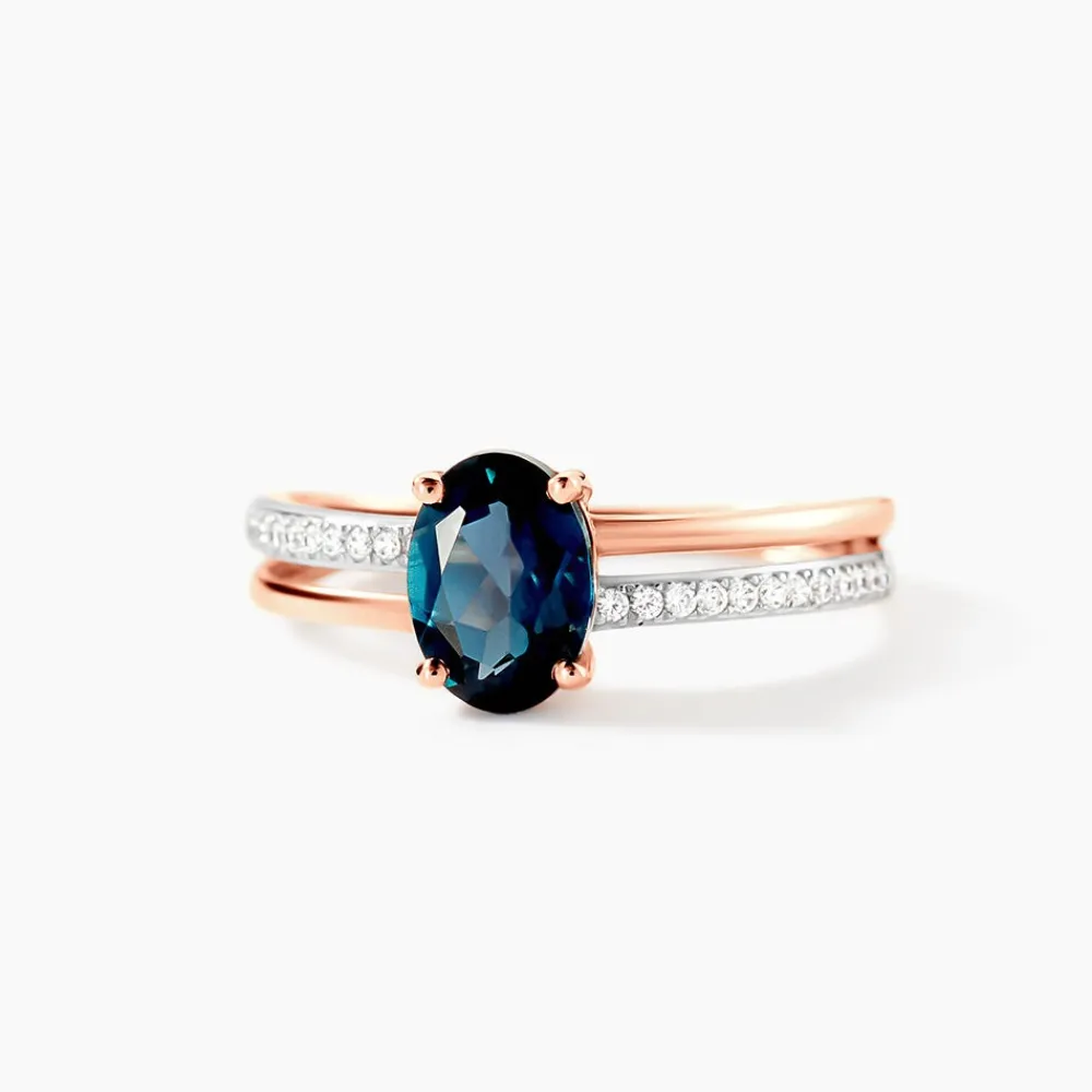 Bague Sarika Or Rose Topaze Et Oxyde De Zirconium|Marc Orian Online