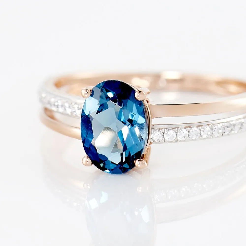 Bague Sarika Or Rose Topaze Et Oxyde De Zirconium|Marc Orian Online