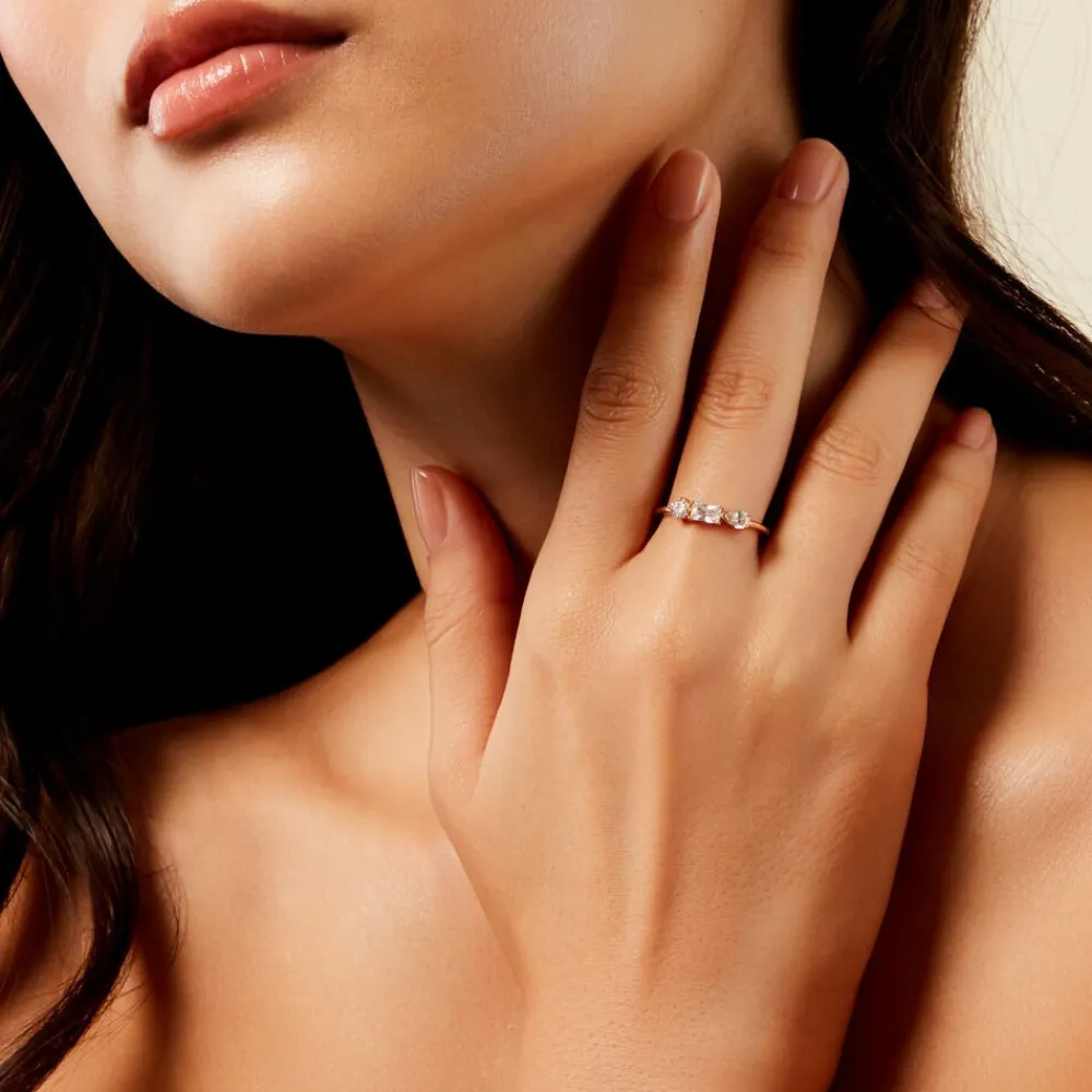 Bague Scintillante Plaque Or Jaune Oxyde De Zirconium|Marc Orian Online