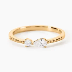 Bague Scintillante Plaqué Or Jaune Oxyde De Zirconium|Marc Orian Best