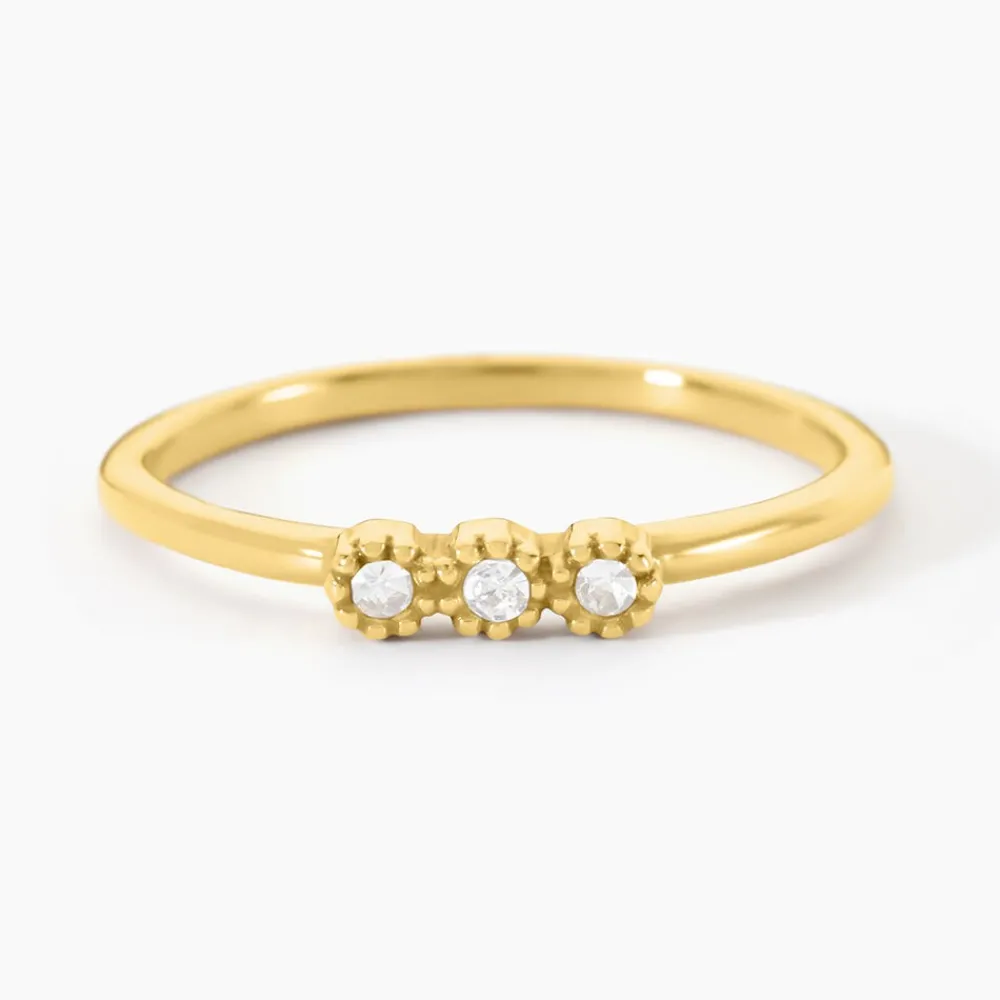 Bague Sheima Acier Jaune Cristal|Marc Orian Sale