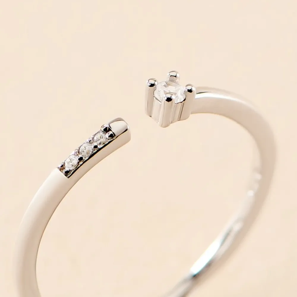 Bague Sherrie Argent Blanc Oxyde De Zirconium|Marc Orian Online