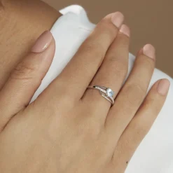 Bague Silucia Or Blanc Topaze Et Oxyde De Zirconium|Marc Orian Discount