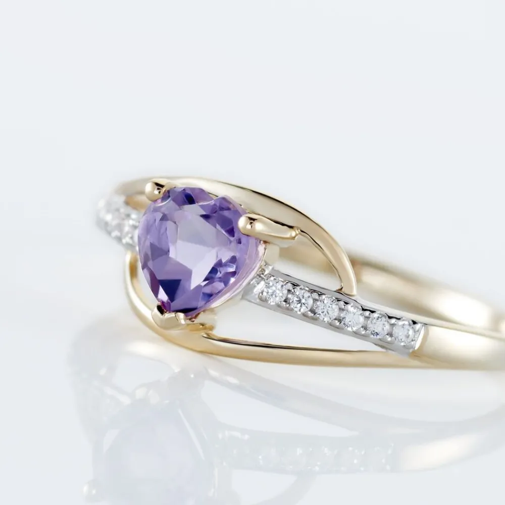 Bague Silucia Or Jaune Amethyste Et Oxyde De Zirconium|Marc Orian Hot