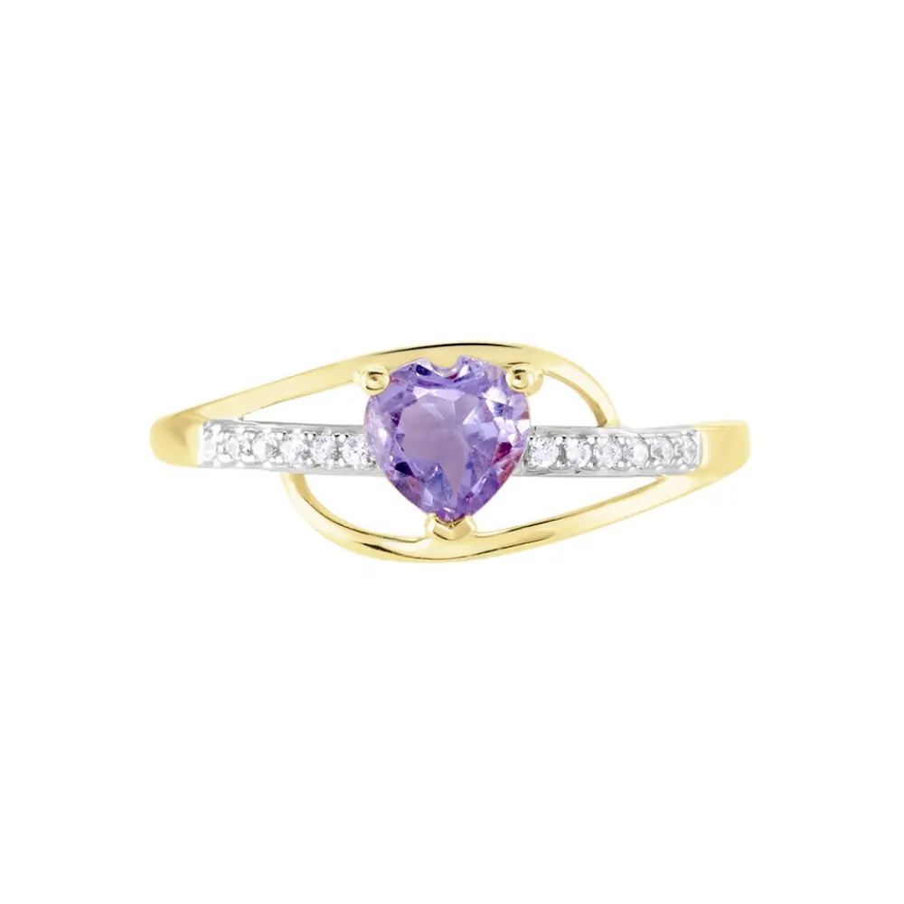 Bague Silucia Or Jaune Amethyste Et Oxyde De Zirconium|Marc Orian Hot
