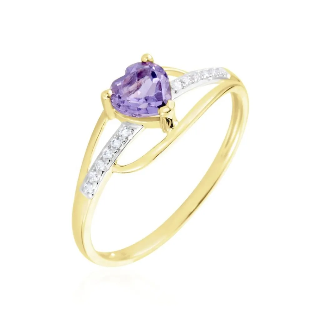 Bague Silucia Or Jaune Amethyste Et Oxyde De Zirconium|Marc Orian Hot