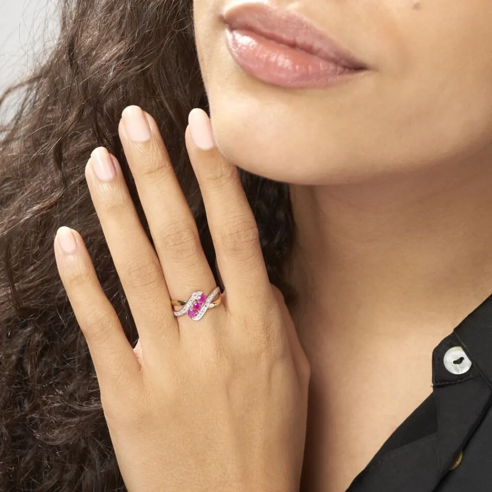 Bague Simma Or Jaune Diamant Et Rubis|Marc Orian