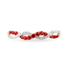 Bague Sofia Or Rose Rubis Et Diamant