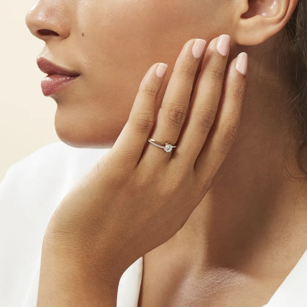 Bague Solitaire Abelia Or Jaune Oxyde De Zirconium|Marc Orian Hot