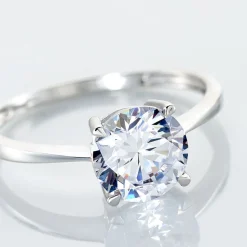 Bague Solitaire Abriel Or Blanc Oxyde De Zirconium