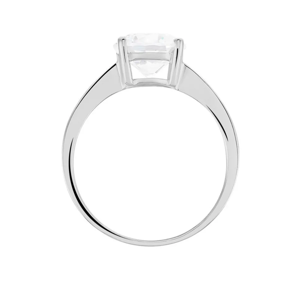 Bague Solitaire Abriel Or Blanc Oxyde De Zirconium
