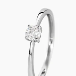 Bague Solitaire Abriel Or Blanc Oxyde De Zirconium|Marc Orian New