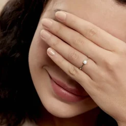 Bague Solitaire Abriel Or Blanc Oxyde De Zirconium|Marc Orian New