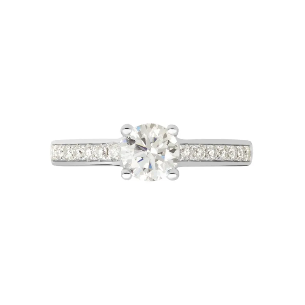 Bague Solitaire Accompagné Aramis Or Blanc Diamant Synthétique|Marc Orian Sale