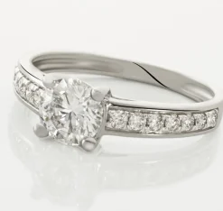 Bague Solitaire Accompagné Aramis Or Blanc Diamant Synthétique|Marc Orian