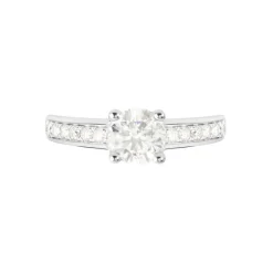 Bague Solitaire Accompagné Aramis Or Blanc Diamant Synthétique|Marc Orian