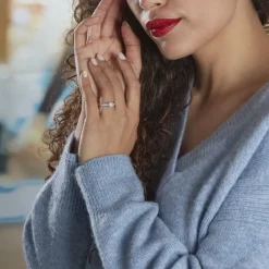 Bague Solitaire Accompagné Aramis Or Blanc Diamant Synthétique|Marc Orian