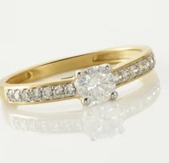 Bague Solitaire Accompagné Aramis Or Jaune Diamant Synthétique|Marc Orian Best