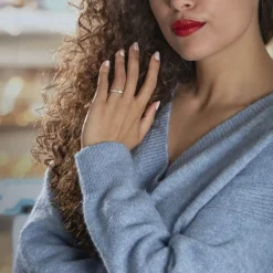 Bague Solitaire Accompagné Aramis Or Blanc Diamant Synthétique|Marc Orian Online