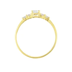 Bague Solitaire Accompagné Or Jaune Antonette Oxyde De Zirconium