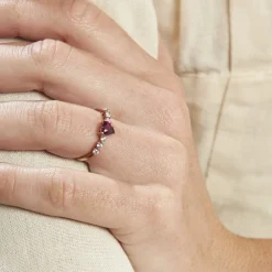 Bague Solitaire Accompagné Or Rose Samanta Rhodolite|Marc Orian Clearance