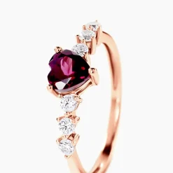Bague Solitaire Accompagné Or Rose Samanta Rhodolite|Marc Orian Clearance