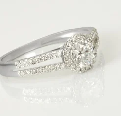 Bague Solitaire Accompagné Sosanna Or Blanc Diamant Synthétique|Marc Orian Outlet