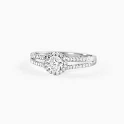 Bague Solitaire Accompagné Sosanna Or Blanc Diamant Synthétique|Marc Orian Outlet