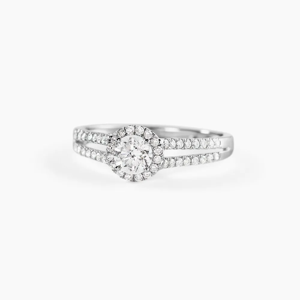 Bague Solitaire Accompagné Sosanna Or Blanc Diamant Synthétique|Marc Orian Outlet