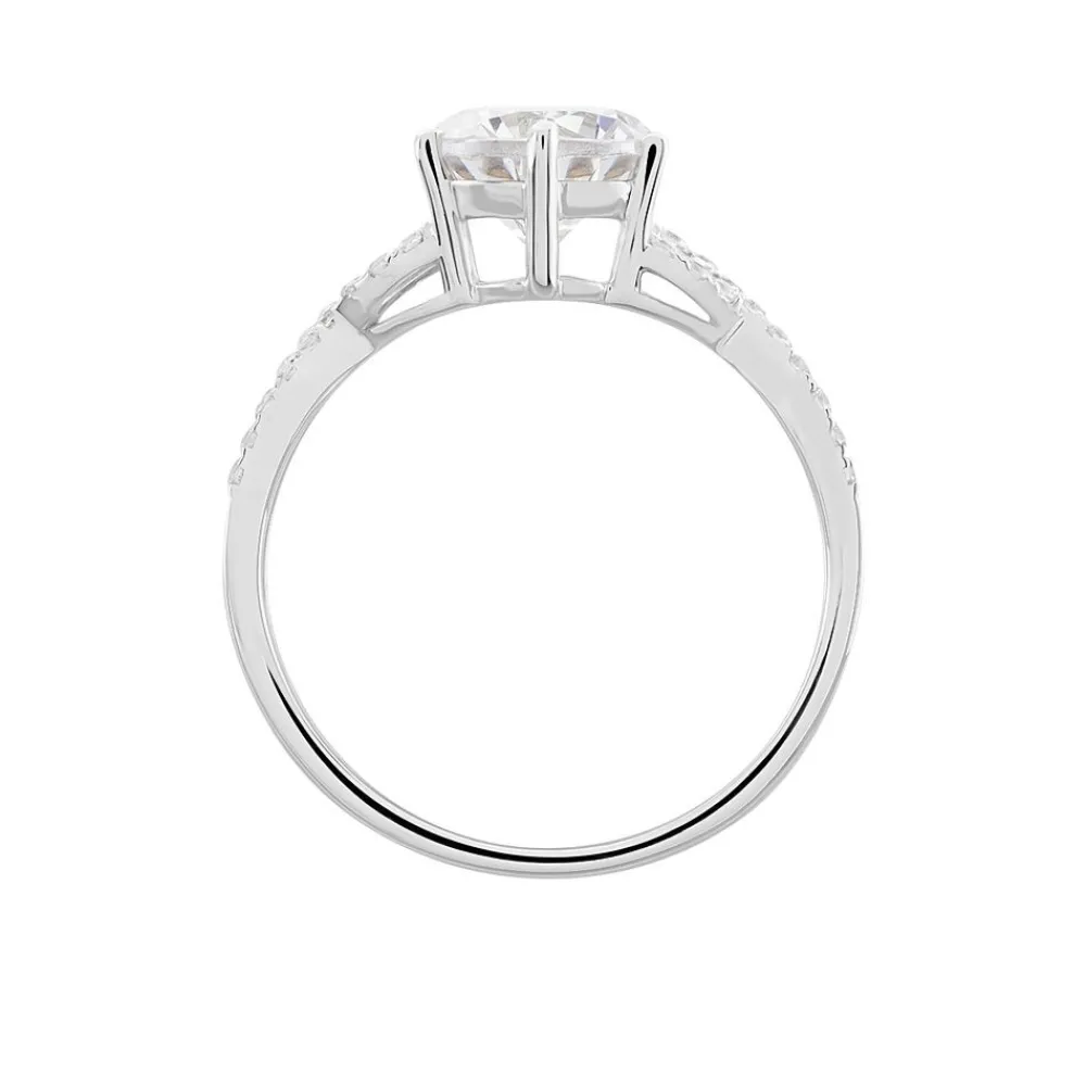 Bague Solitaire Alassane Or Blanc Oxyde De Zirconium|Marc Orian