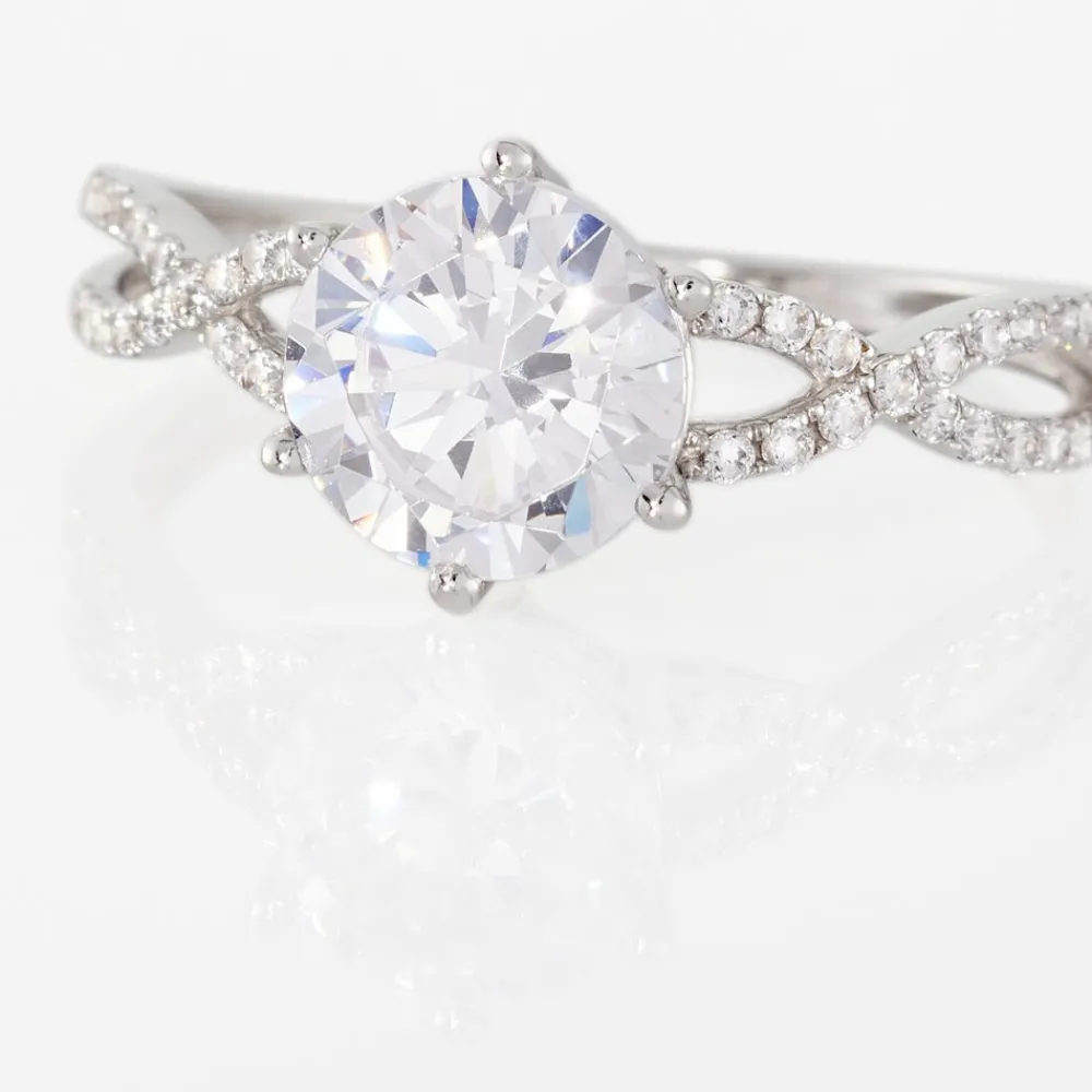 Bague Solitaire Alassane Or Blanc Oxyde De Zirconium|Marc Orian