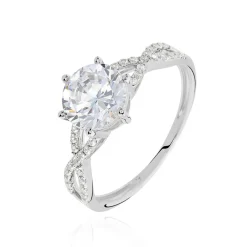 Bague Solitaire Alassane Or Blanc Oxyde De Zirconium|Marc Orian