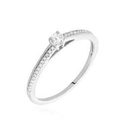 Bague Solitaire Alexandra Or Blanc Diamant|Marc Orian New