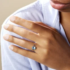 Bague Solitaire Bonnie Or Bicolore Topaze|Marc Orian Online