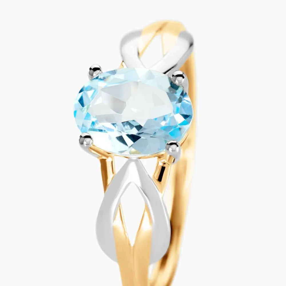 Bague Solitaire Bonnie Or Bicolore Topaze|Marc Orian Online