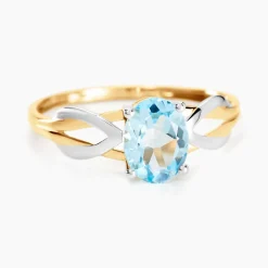 Bague Solitaire Bonnie Or Bicolore Topaze|Marc Orian Online