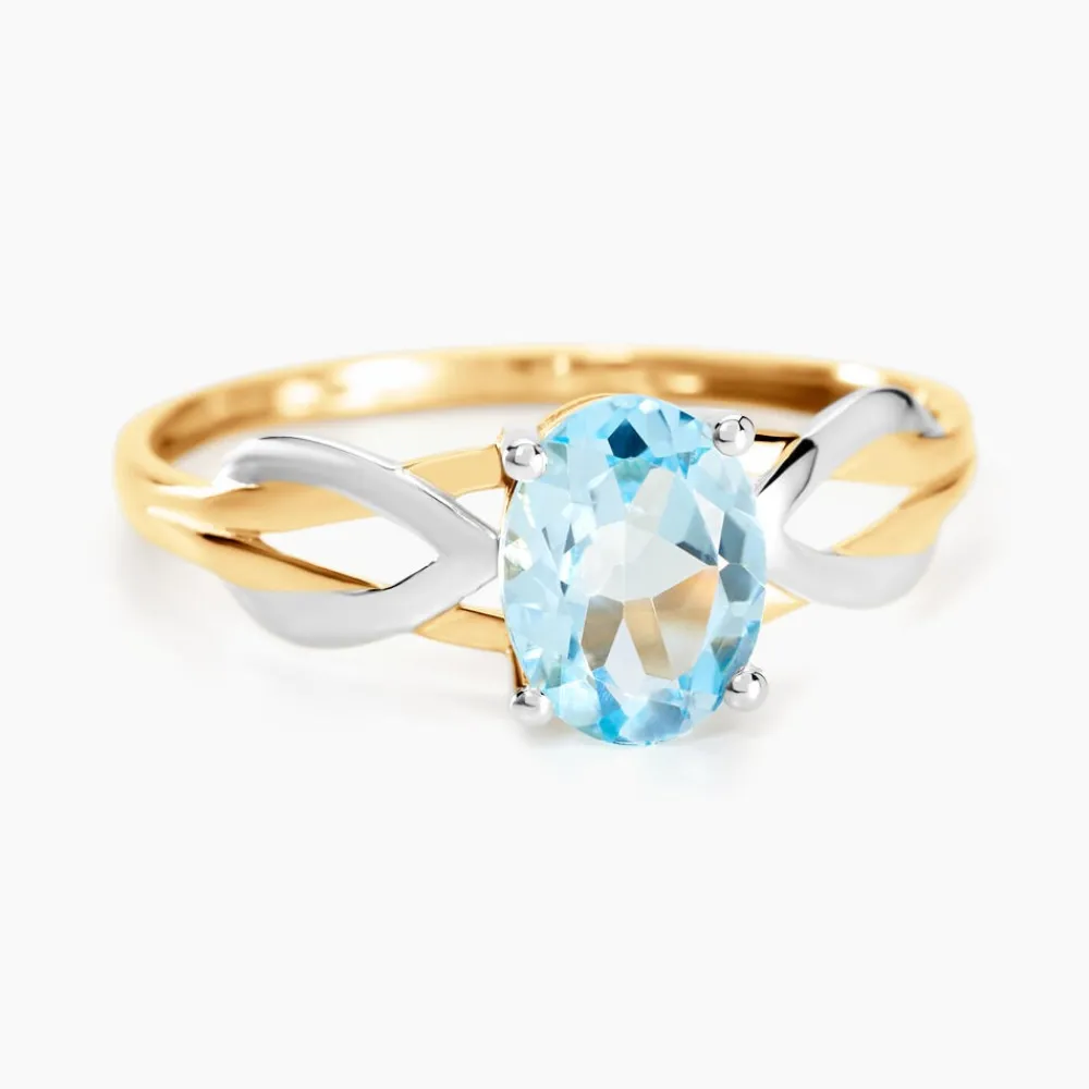 Bague Solitaire Bonnie Or Bicolore Topaze|Marc Orian Online