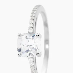 Bague Solitaire Celina Argent Blanc Oxyde De Zirconium|Marc Orian Clearance