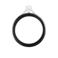 Bague Solitaire Ceramique Argent Blanc Céramique Et Oxyde De Zirconium|Marc Orian