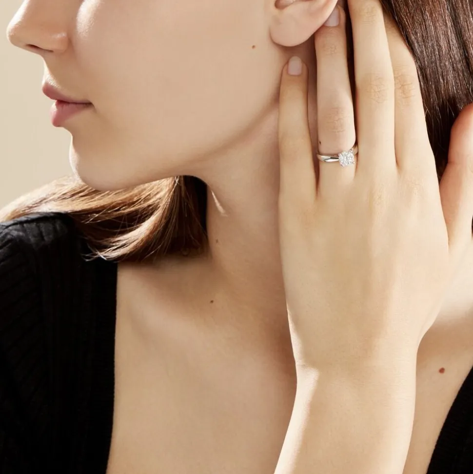 Bague Solitaire Charlene Or Blanc Diamant Synthetique