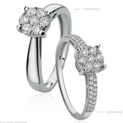 Bague Solitaire Charlene Or Blanc Diamant Synthetique