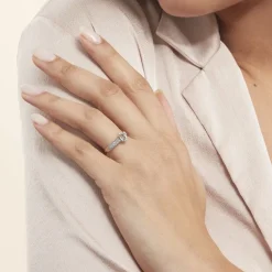 Bague Solitaire Crista Or Jaune Topaze Et Oxyde|Marc Orian Hot