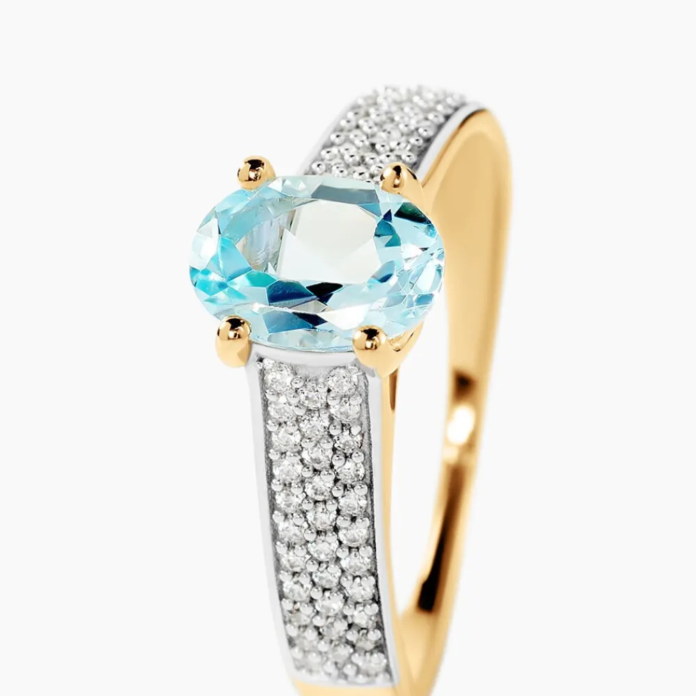 Bague Solitaire Crista Or Jaune Topaze Et Oxyde|Marc Orian Hot