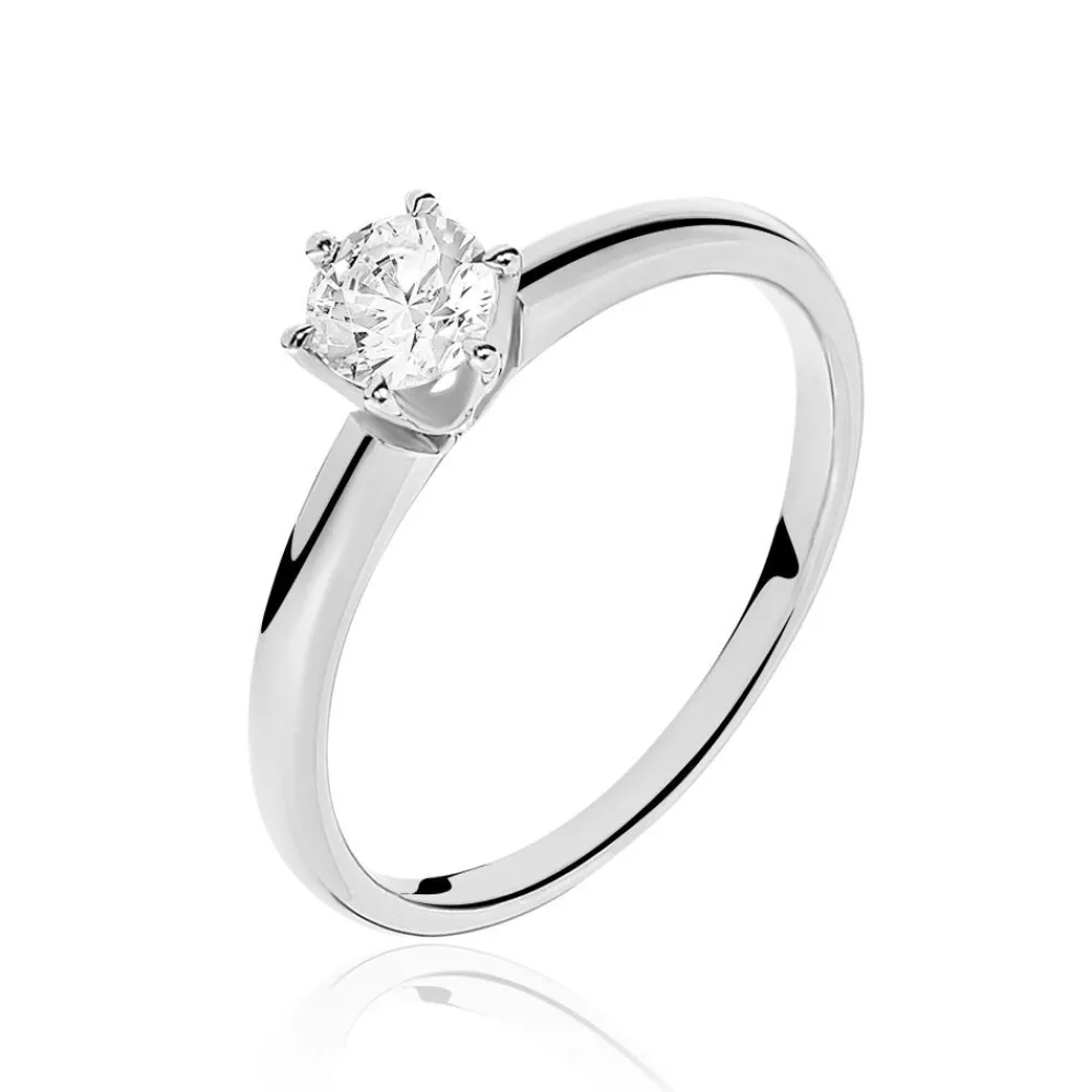 Bague Solitaire Dallal Or Blanc Diamant|Marc Orian New
