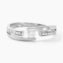 Bague Solitaire Elisa Or Blanc Diamant