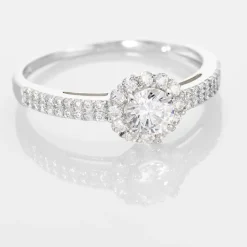 Bague Solitaire Fathima Or Blanc Oxyde De Zirconium|Marc Orian New