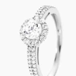 Bague Solitaire Fathima Or Blanc Oxyde De Zirconium|Marc Orian New